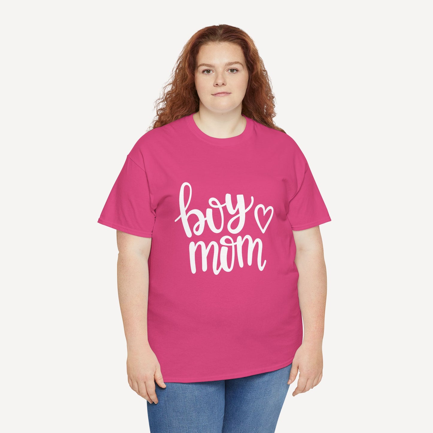 Boy Mom - Funny Mom T-Shirt - Women's Unisex Cotton T-Shirt Graphic Printed Design Casual Short Sleeve Tee Tops