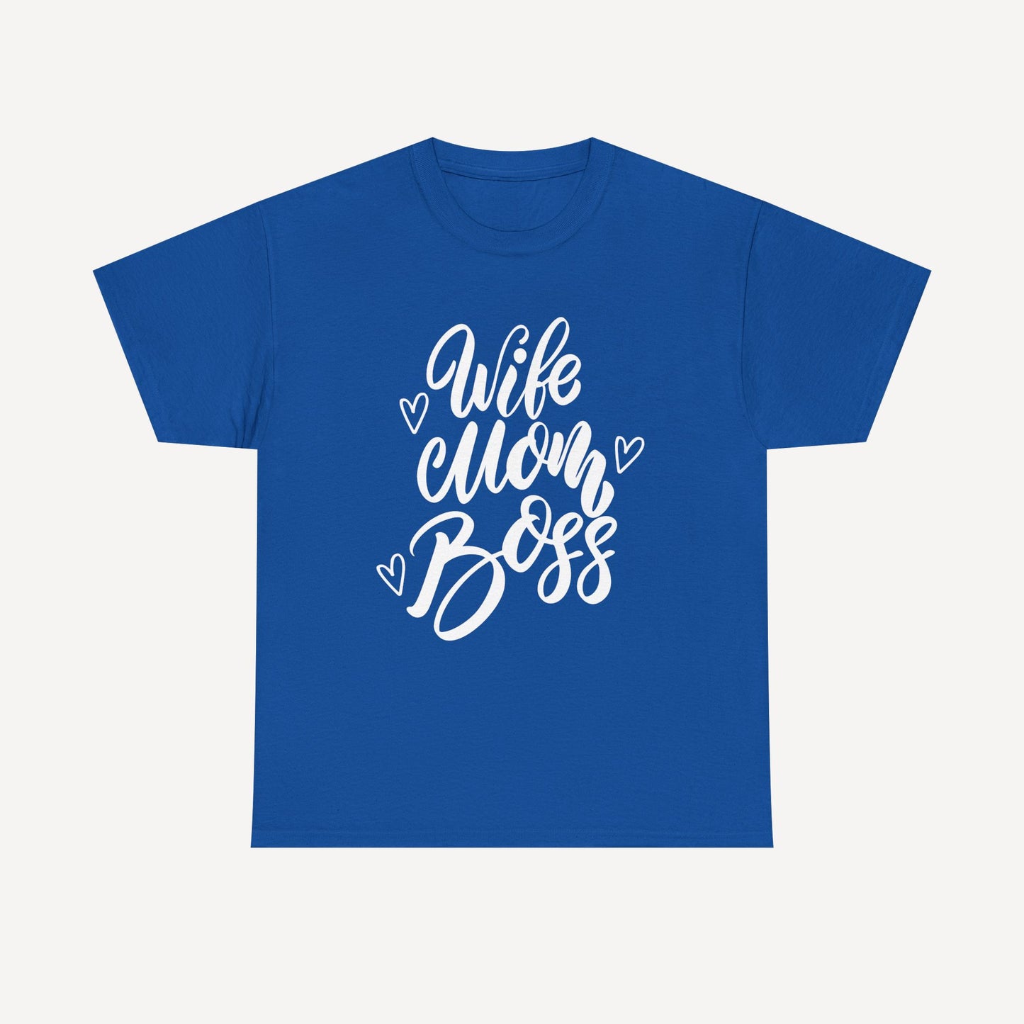 Wife. Mom. Boss. - Funny Mom T-Shirt - Women's Unisex Cotton T-Shirt Graphic Printed Design Casual Short Sleeve Tee Tops