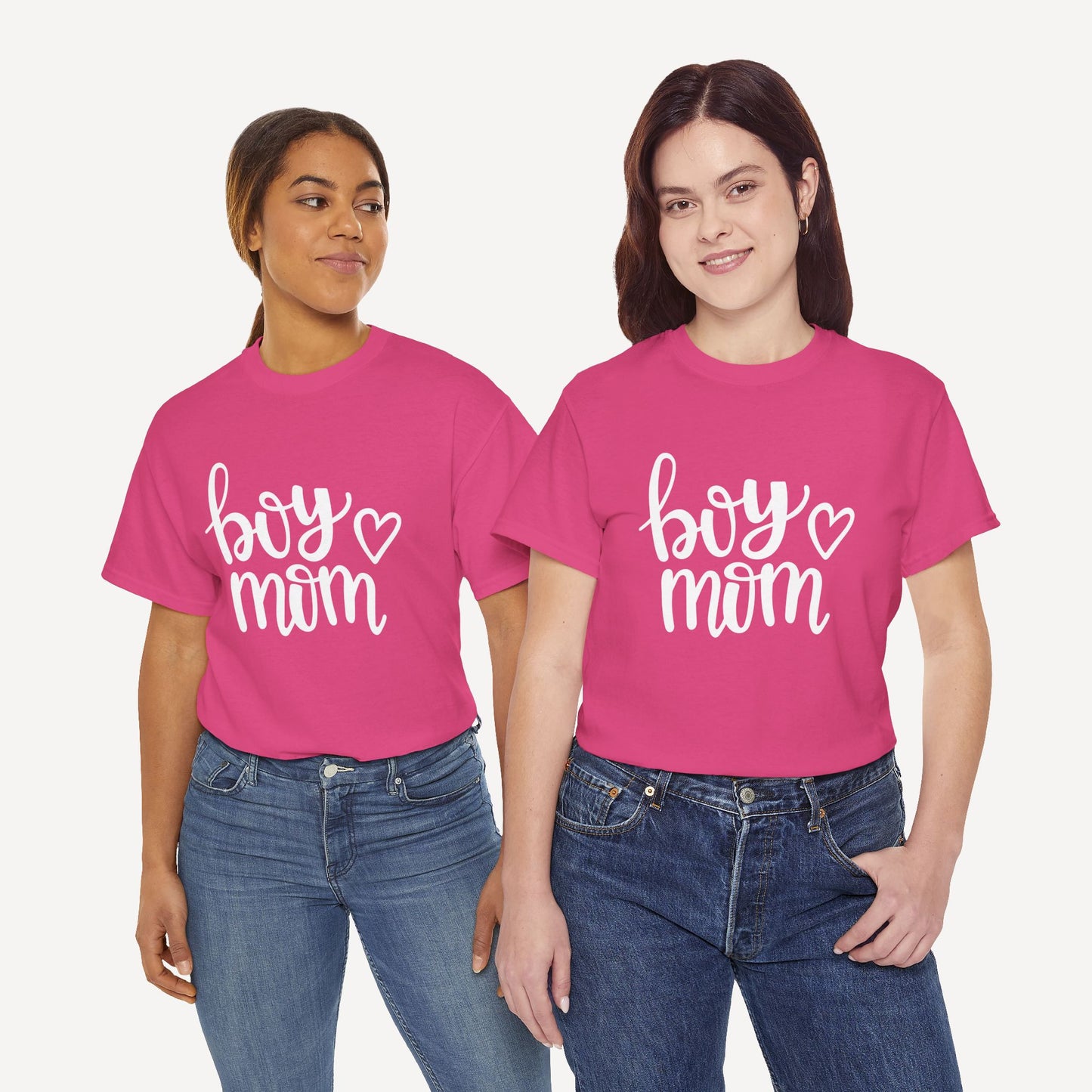Boy Mom - Funny Mom T-Shirt - Women's Unisex Cotton T-Shirt Graphic Printed Design Casual Short Sleeve Tee Tops