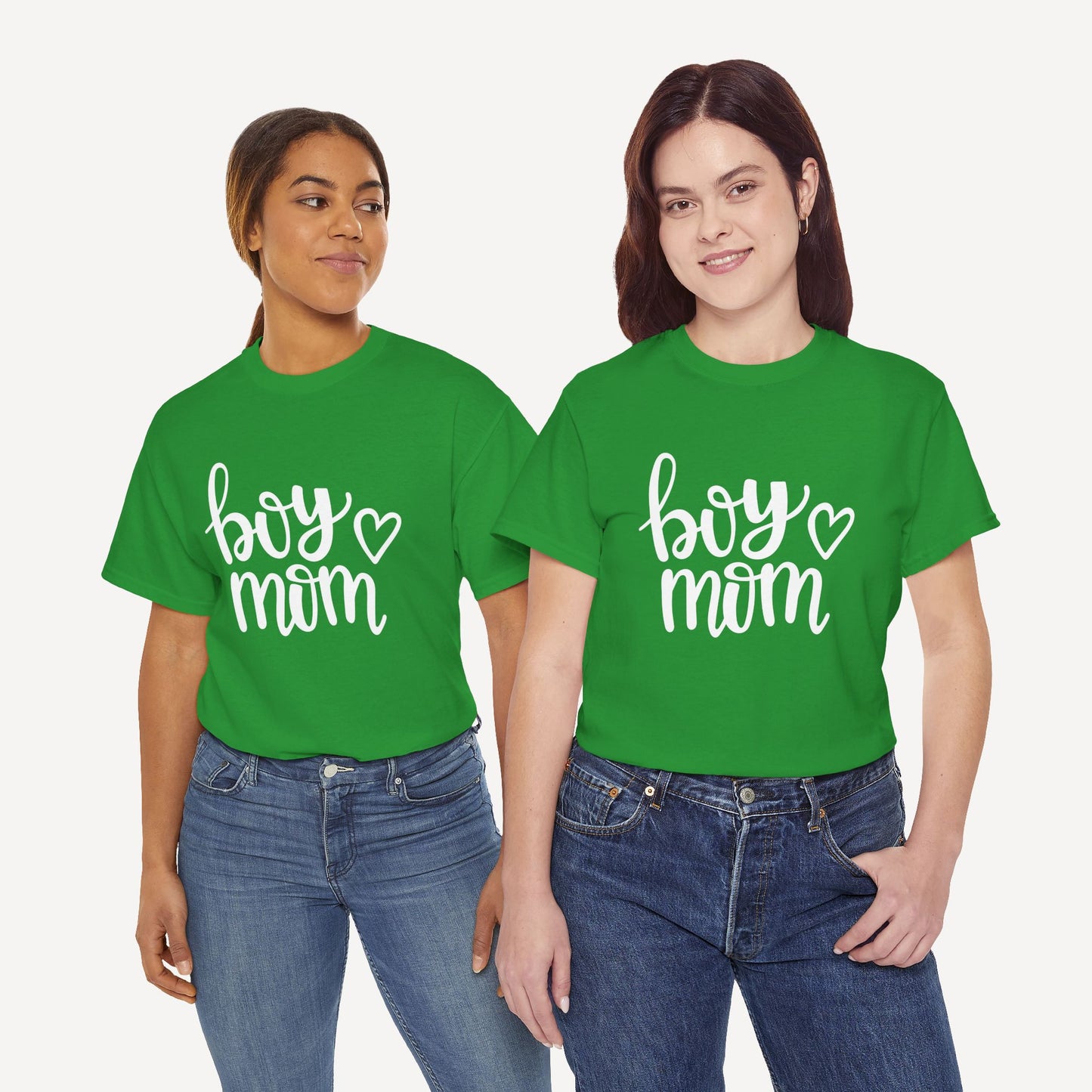 Boy Mom - Funny Mom T-Shirt - Women's Unisex Cotton T-Shirt Graphic Printed Design Casual Short Sleeve Tee Tops