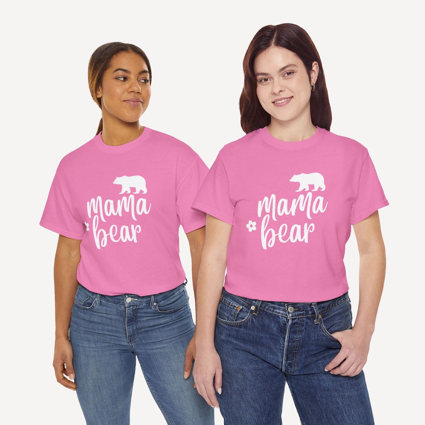 Mama Bear - Funny Mom T-Shirt - Women's Unisex Cotton T-Shirt Graphic Printed Design Casual Short Sleeve Tee Tops