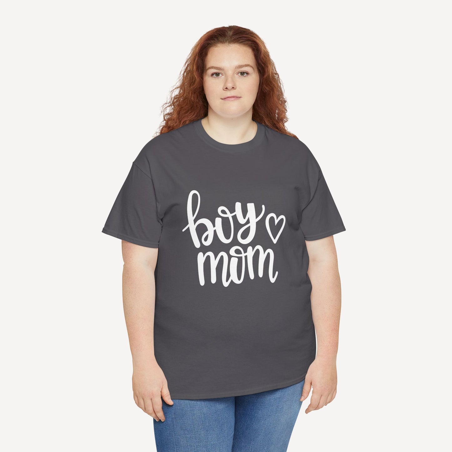Boy Mom - Funny Mom T-Shirt - Women's Unisex Cotton T-Shirt Graphic Printed Design Casual Short Sleeve Tee Tops