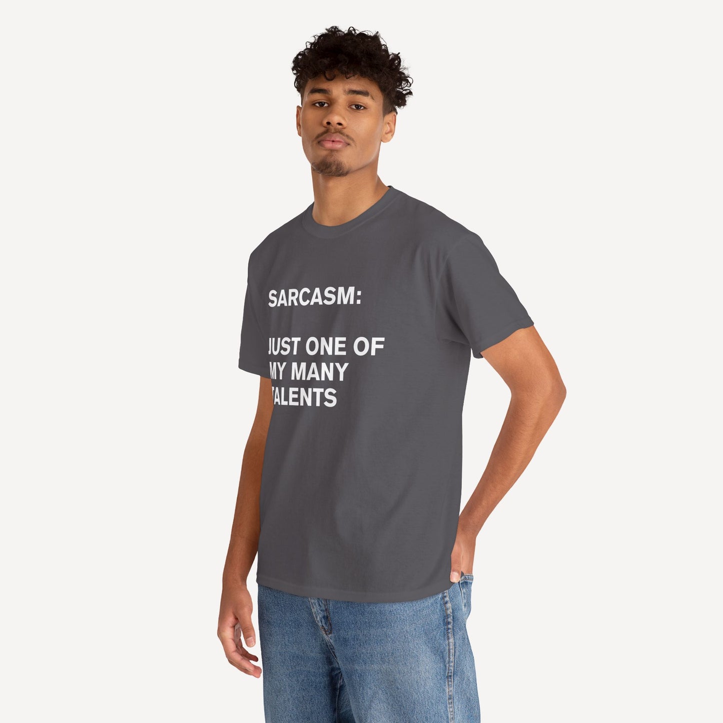 Sarcasm, Just One of My Many Talents - Funny Sayings for Men T-Shirts - Mens Unisex Cotton T-Shirt Graphic Printed Design Casual Short Sleeve Tee Tops