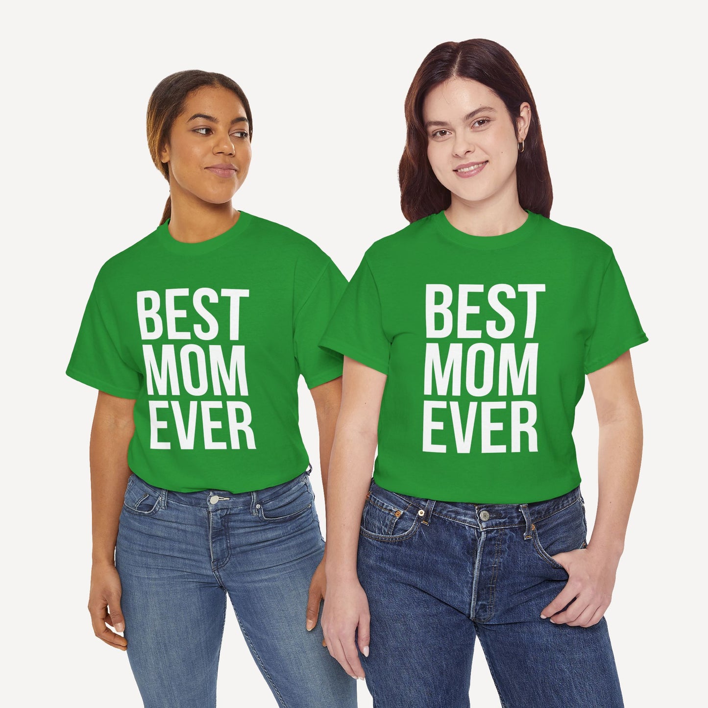 BEST MOM EVER - Funny Mom T-Shirt - Women's Unisex Cotton T-Shirt Graphic Printed Design Casual Short Sleeve Tee Tops