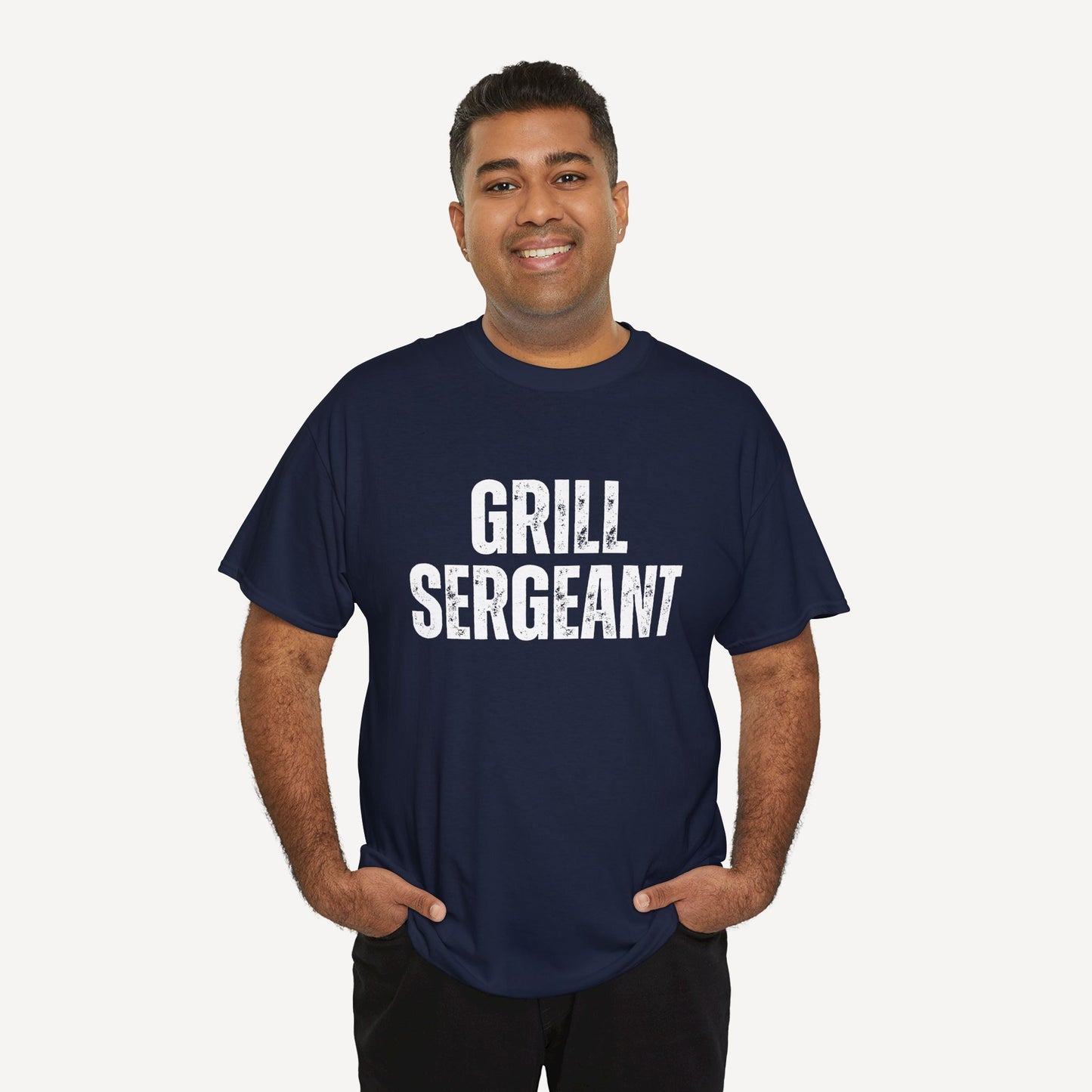Grill Sergeant - Funny Sayings for Men T-Shirts - Mens Unisex Cotton T-Shirt Graphic Printed Design Casual Short Sleeve Tee Tops