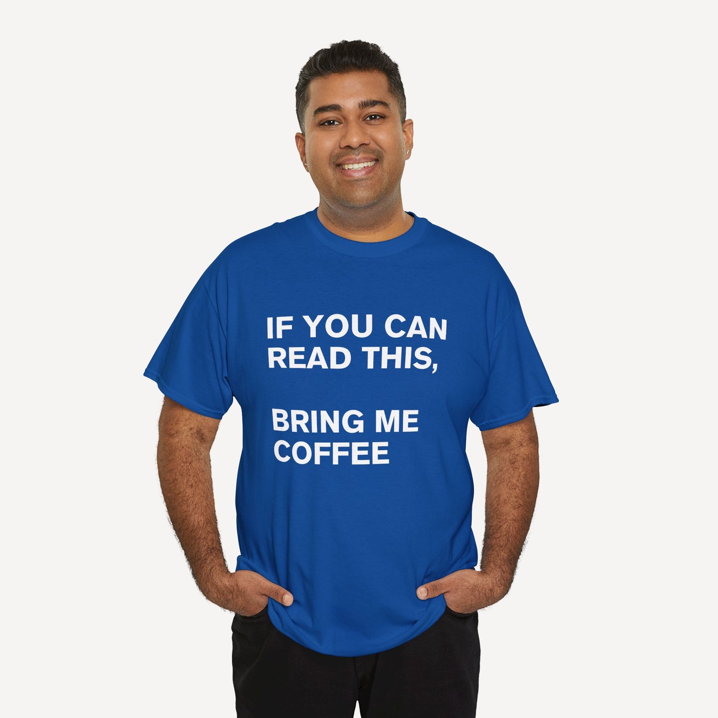 If You Can Read This, Bring Me Coffee - Funny Sayings for Men T-Shirts - Mens Unisex Cotton T-Shirt Graphic Printed Design Casual Short Sleeve Tee Tops