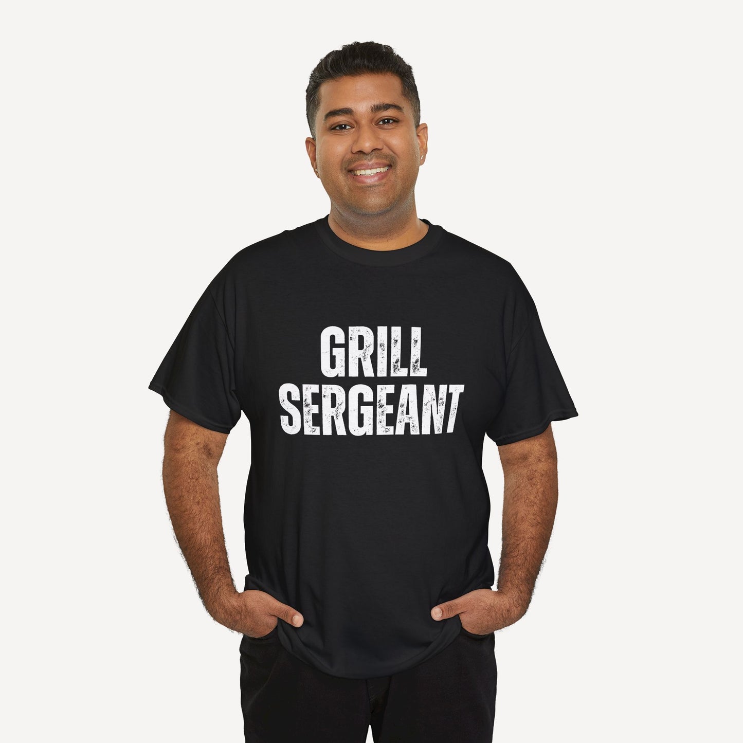 Grill Sergeant - Funny Sayings for Men T-Shirts - Mens Unisex Cotton T-Shirt Graphic Printed Design Casual Short Sleeve Tee Tops