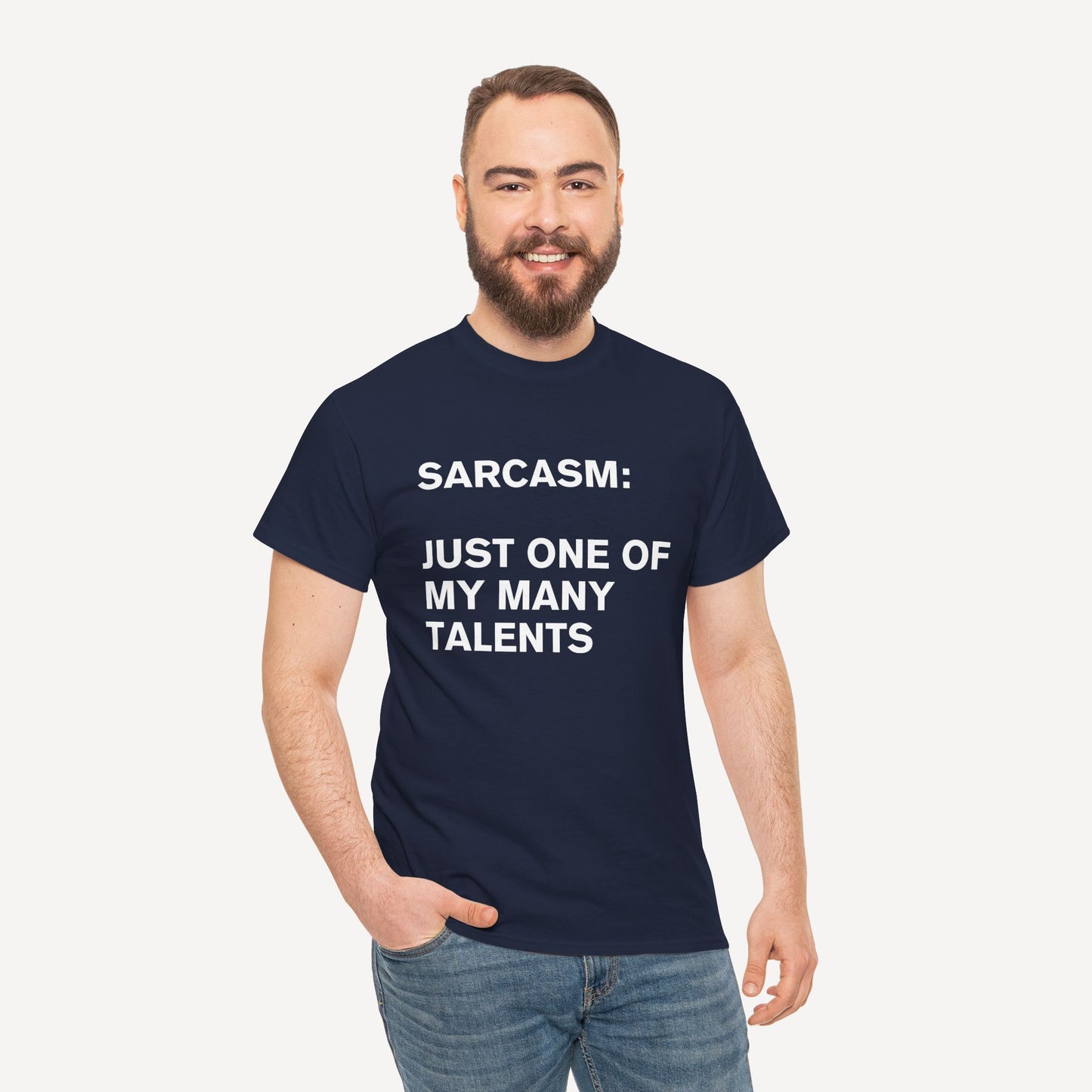 Sarcasm, Just One of My Many Talents - Funny Sayings for Men T-Shirts - Mens Unisex Cotton T-Shirt Graphic Printed Design Casual Short Sleeve Tee Tops