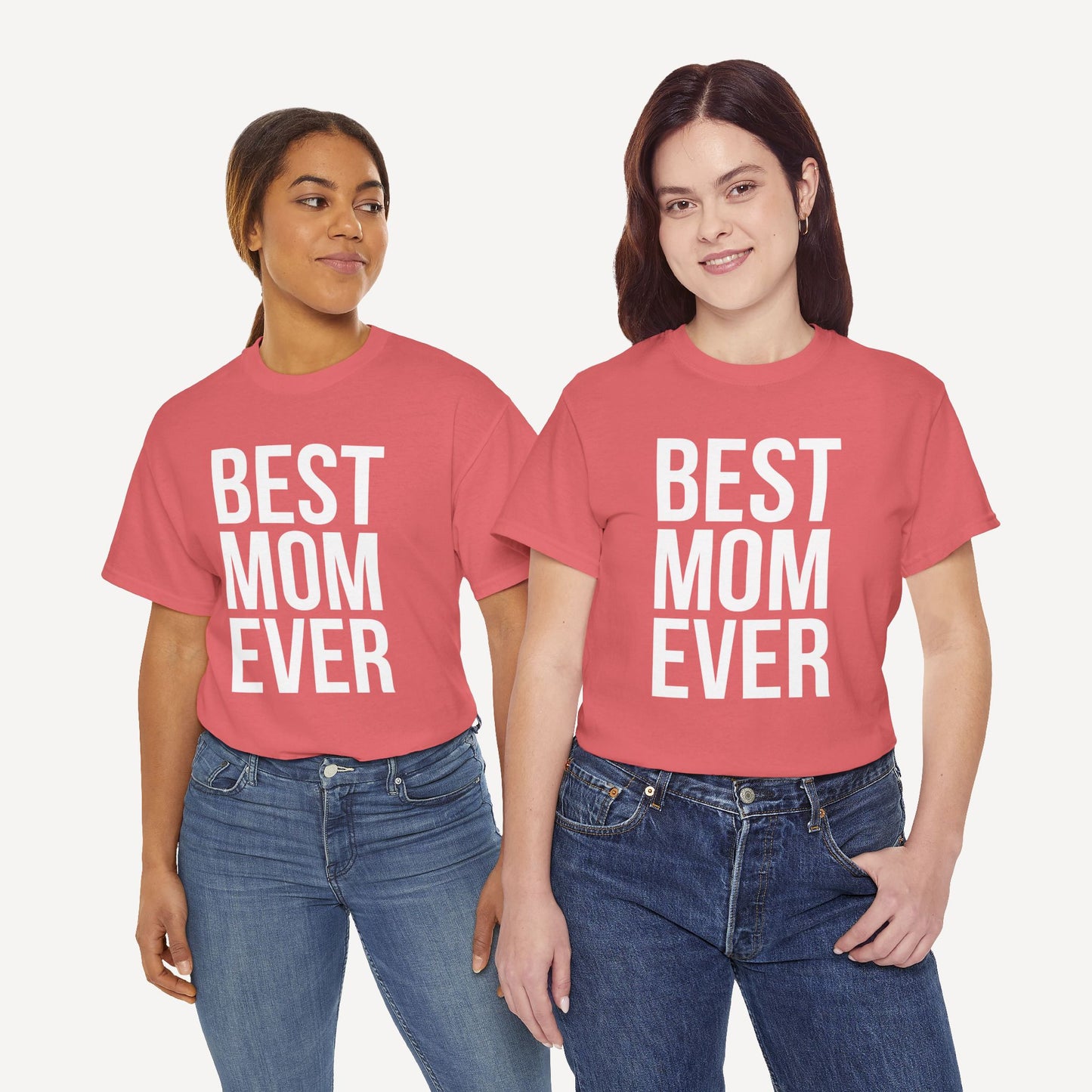 BEST MOM EVER - Funny Mom T-Shirt - Women's Unisex Cotton T-Shirt Graphic Printed Design Casual Short Sleeve Tee Tops