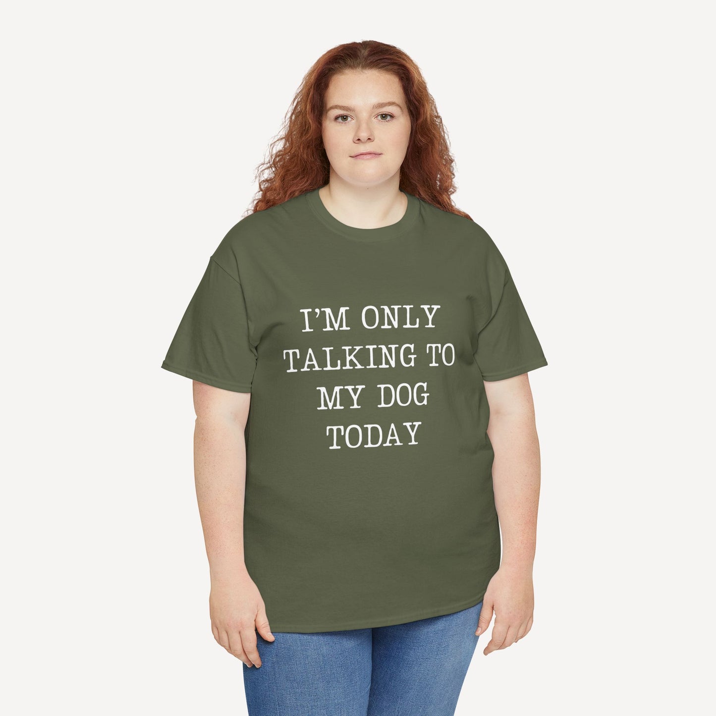 I’m Only Talking To My Dog Today - Funny Mom T-Shirt - Women's Unisex Cotton T-Shirt Graphic Printed Design Casual Short Sleeve Tee Tops