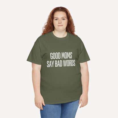 Good Moms Say Bad Words - Funny Mom T-Shirt - Women's Unisex Cotton T-Shirt Graphic Printed Design Casual Short Sleeve Tee Tops