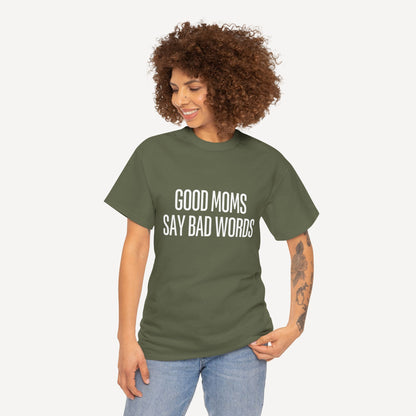 Good Moms Say Bad Words - Funny Mom T-Shirt - Women's Unisex Cotton T-Shirt Graphic Printed Design Casual Short Sleeve Tee Tops