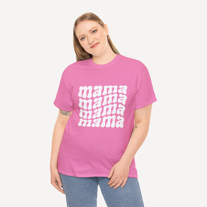 mama mama mama mama - Funny Mom T-Shirt - Women's Unisex Cotton T-Shirt Graphic Printed Design Casual Short Sleeve Tee Tops