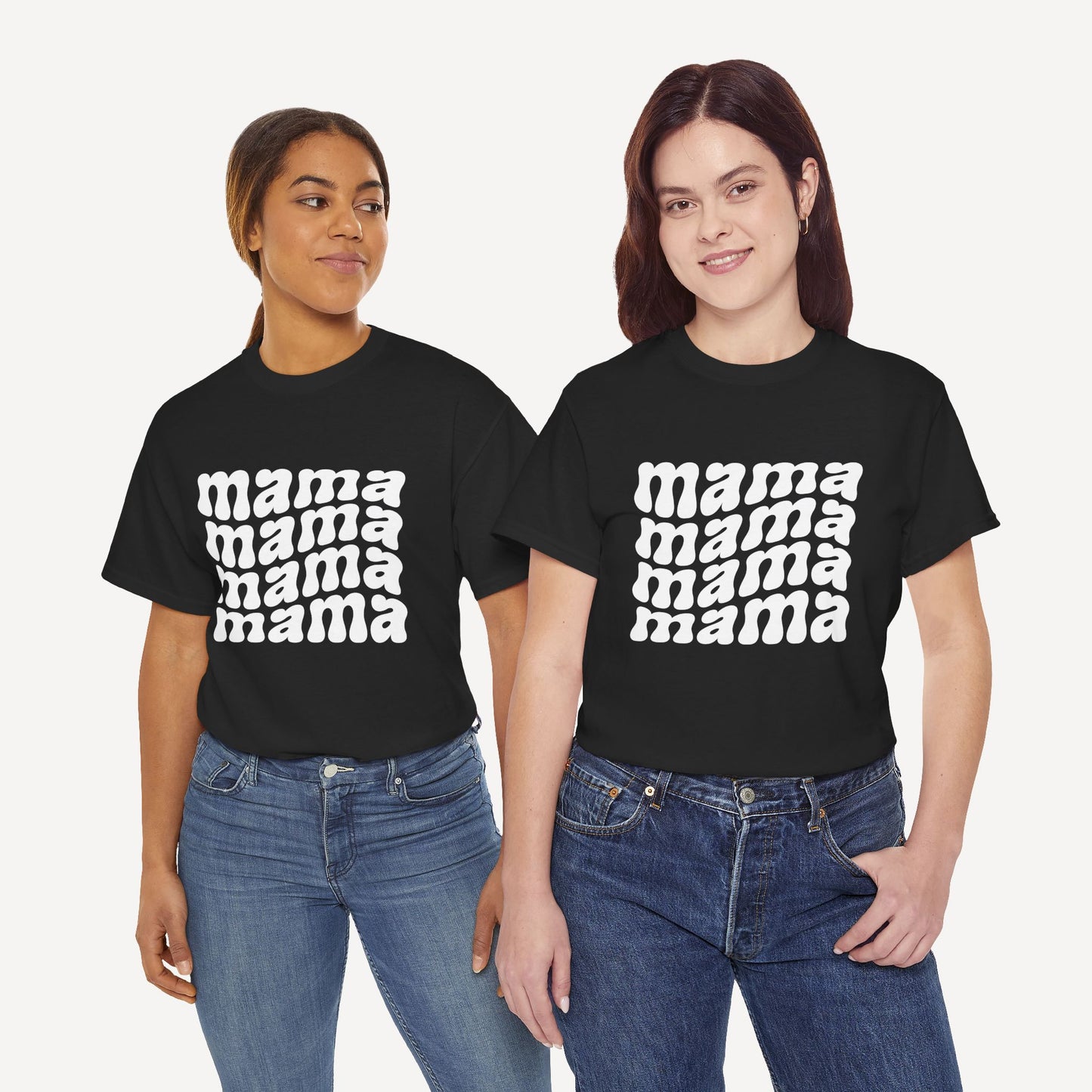 mama mama mama mama - Funny Mom T-Shirt - Women's Unisex Cotton T-Shirt Graphic Printed Design Casual Short Sleeve Tee Tops