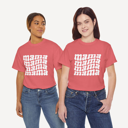 mama mama mama mama - Funny Mom T-Shirt - Women's Unisex Cotton T-Shirt Graphic Printed Design Casual Short Sleeve Tee Tops