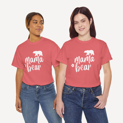 Mama Bear - Funny Mom T-Shirt - Women's Unisex Cotton T-Shirt Graphic Printed Design Casual Short Sleeve Tee Tops