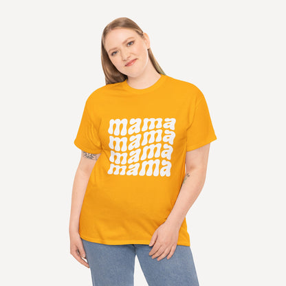 mama mama mama mama - Funny Mom T-Shirt - Women's Unisex Cotton T-Shirt Graphic Printed Design Casual Short Sleeve Tee Tops