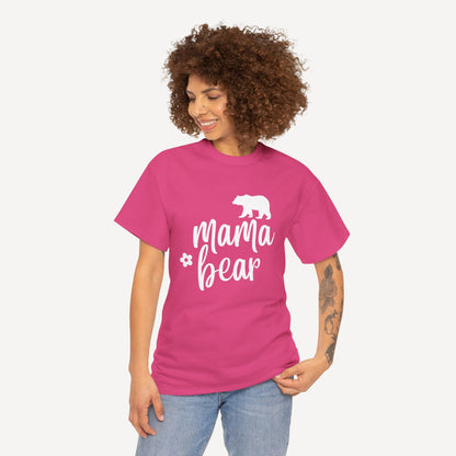Mama Bear - Funny Mom T-Shirt - Women's Unisex Cotton T-Shirt Graphic Printed Design Casual Short Sleeve Tee Tops