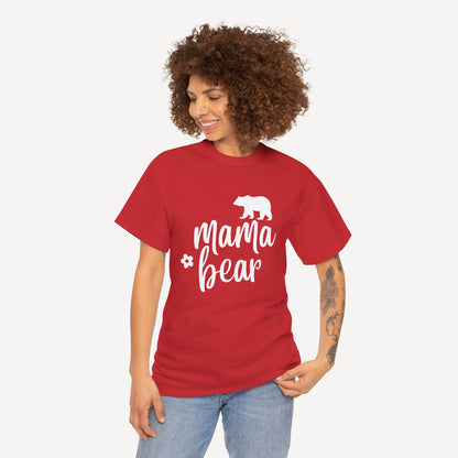 Mama Bear - Funny Mom T-Shirt - Women's Unisex Cotton T-Shirt Graphic Printed Design Casual Short Sleeve Tee Tops