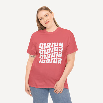 mama mama mama mama - Funny Mom T-Shirt - Women's Unisex Cotton T-Shirt Graphic Printed Design Casual Short Sleeve Tee Tops
