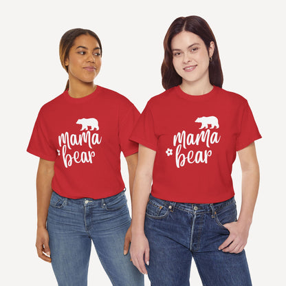 Mama Bear - Funny Mom T-Shirt - Women's Unisex Cotton T-Shirt Graphic Printed Design Casual Short Sleeve Tee Tops
