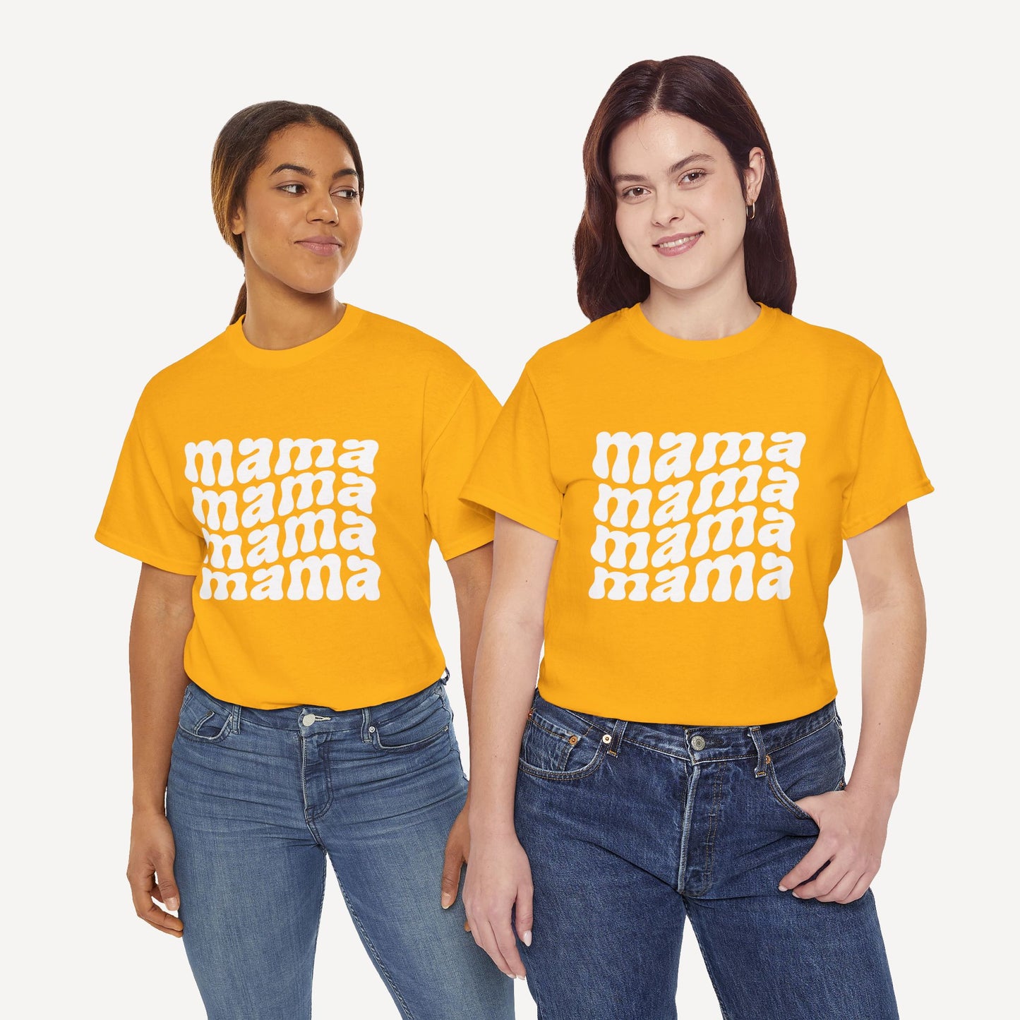 mama mama mama mama - Funny Mom T-Shirt - Women's Unisex Cotton T-Shirt Graphic Printed Design Casual Short Sleeve Tee Tops