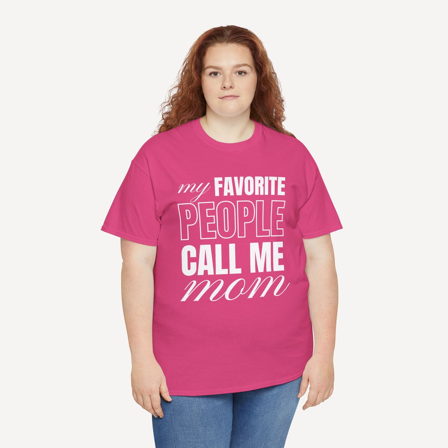 My Favourite People Call Me Mom - Funny Mom T-Shirt - Women's Unisex Cotton T-Shirt Graphic Printed Design Casual Short Sleeve Tee Tops