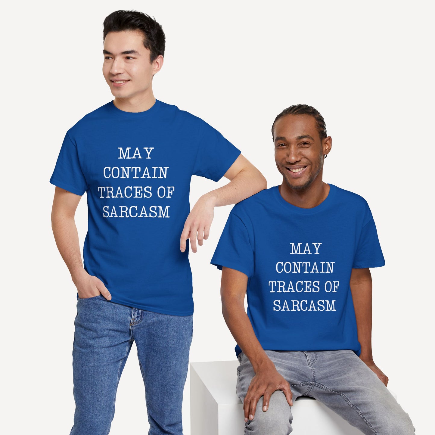 May Contain Traces of Sarcasm - Funny Sayings for Men T-Shirts - Mens Unisex Cotton T-Shirt Graphic Printed Design Casual Short Sleeve Tee Tops