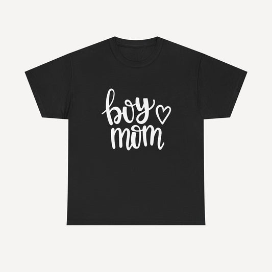 Boy Mom - Funny Mom T-Shirt - Women's Unisex Cotton T-Shirt Graphic Printed Design Casual Short Sleeve Tee Tops