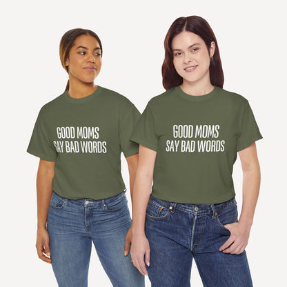 Good Moms Say Bad Words - Funny Mom T-Shirt - Women's Unisex Cotton T-Shirt Graphic Printed Design Casual Short Sleeve Tee Tops
