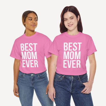 BEST MOM EVER - Funny Mom T-Shirt - Women's Unisex Cotton T-Shirt Graphic Printed Design Casual Short Sleeve Tee Tops