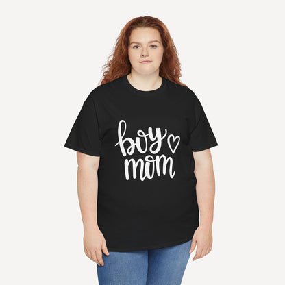 Boy Mom - Funny Mom T-Shirt - Women's Unisex Cotton T-Shirt Graphic Printed Design Casual Short Sleeve Tee Tops
