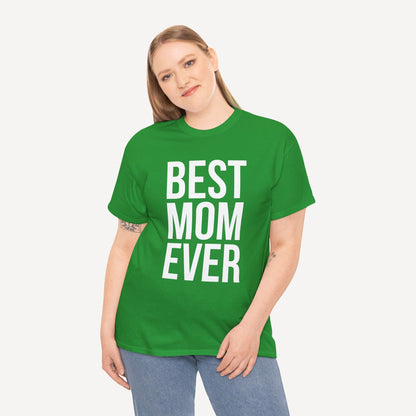 BEST MOM EVER - Funny Mom T-Shirt - Women's Unisex Cotton T-Shirt Graphic Printed Design Casual Short Sleeve Tee Tops