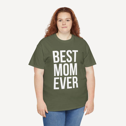 BEST MOM EVER - Funny Mom T-Shirt - Women's Unisex Cotton T-Shirt Graphic Printed Design Casual Short Sleeve Tee Tops