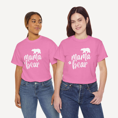 Mama Bear - Funny Mom T-Shirt - Women's Unisex Cotton T-Shirt Graphic Printed Design Casual Short Sleeve Tee Tops