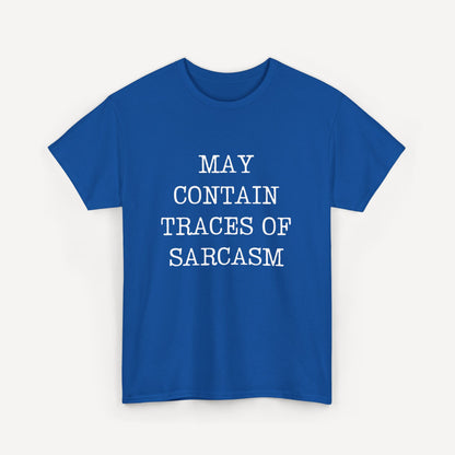 May Contain Traces of Sarcasm - Funny Sayings for Men T-Shirts - Mens Unisex Cotton T-Shirt Graphic Printed Design Casual Short Sleeve Tee Tops