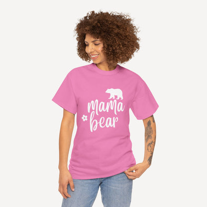 Mama Bear - Funny Mom T-Shirt - Women's Unisex Cotton T-Shirt Graphic Printed Design Casual Short Sleeve Tee Tops