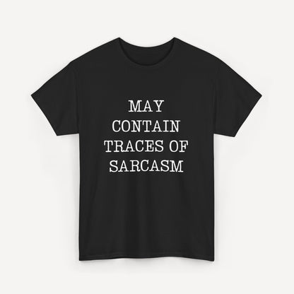 May Contain Traces of Sarcasm - Funny Sayings for Men T-Shirts - Mens Unisex Cotton T-Shirt Graphic Printed Design Casual Short Sleeve Tee Tops