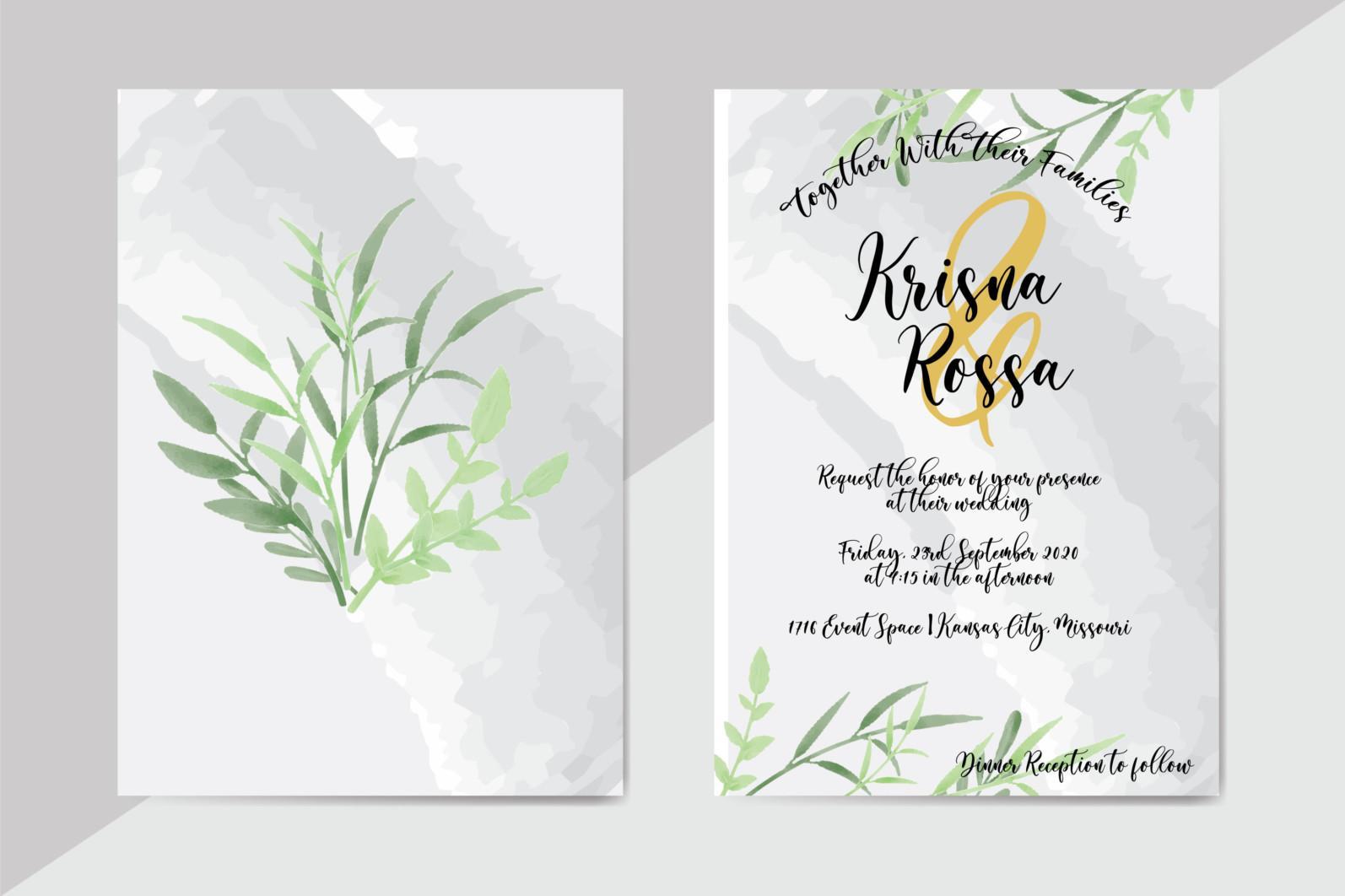 Wedding Invitation Card with Watercolor Floral Decoration - Watercolor Flower Wedding Invitation Spring Bloom Hand Drawn 06 05 scaled -