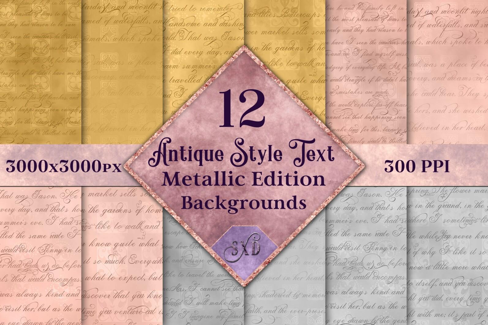 Antique Style Text Backgrounds Metallic Edition - 12 Images - antique1 scaled -